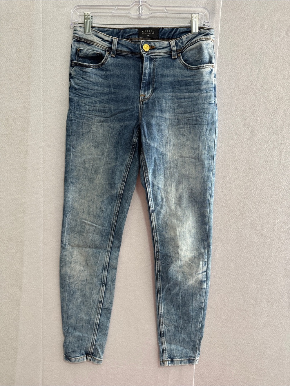 Women’s Skinny Jeans - Acid Wash Faded Blue